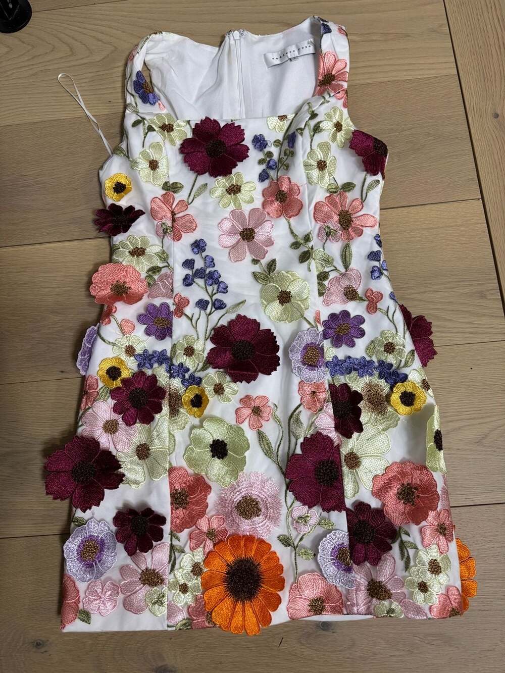 Endless Rose 3D Floral Embroidered Sleeveless Mini Dress White Size S - Picture 6 of 12